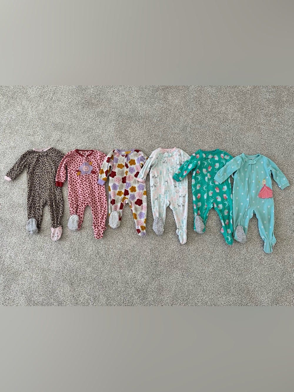 12mo Baby Girl Onesie Pajamas Bundle